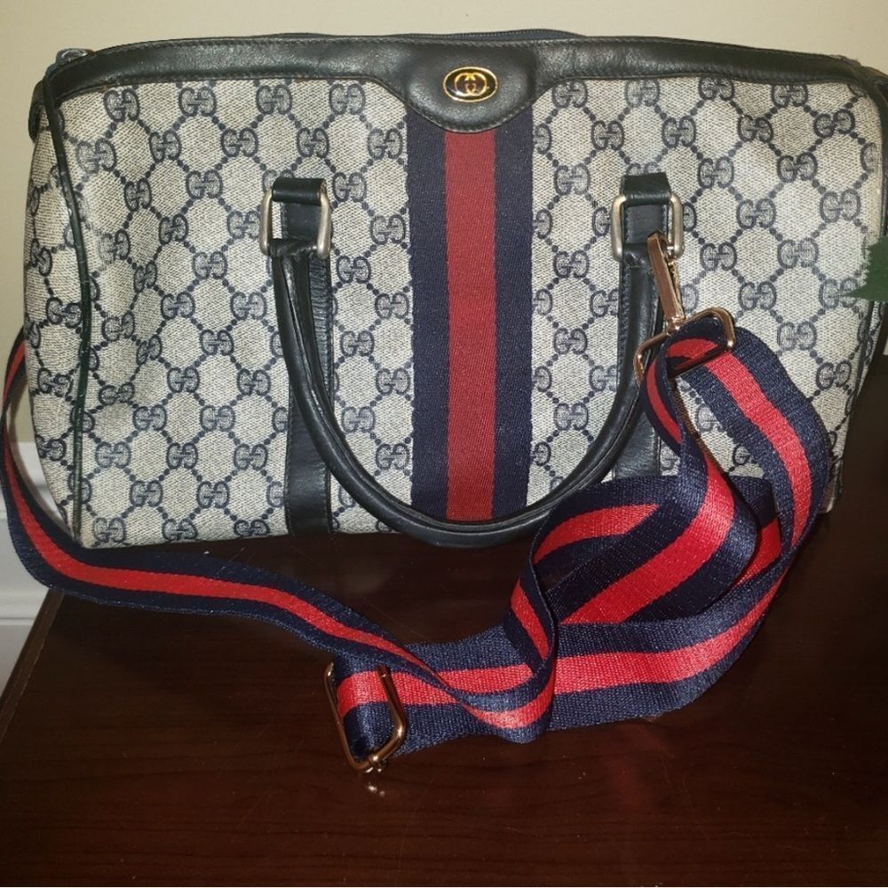 Web Purse Strap Navy and Red